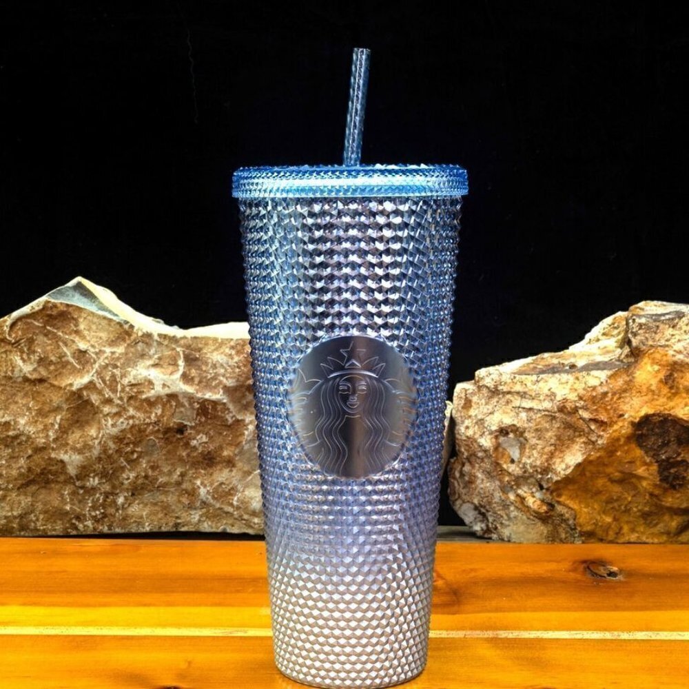 Starbucks 2023 Holiday Blue icicle ombre studded cold venti tumbler NWT